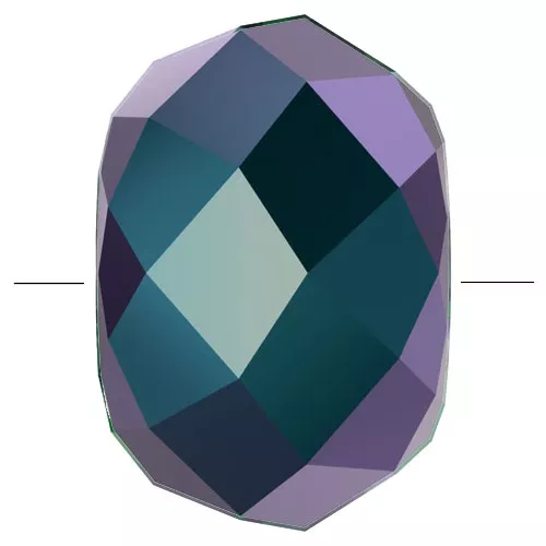 Briolette XL PureCrystal 5042 cuenta arandela 8 mm - Jet Shimmer 2X x1