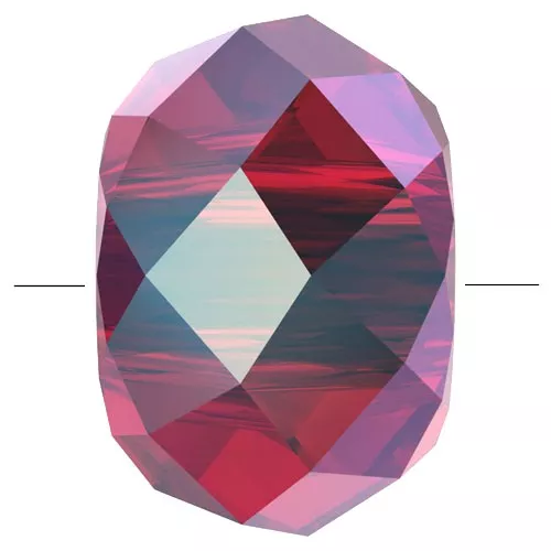 Briolette XL PureCrystal 5042 cuenta arandela 8 mm - Scarlet Shimmer 2X x1