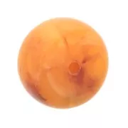 Perla redonda en resina translúcida 14x8 mm - Albaricoque jaspeado x1