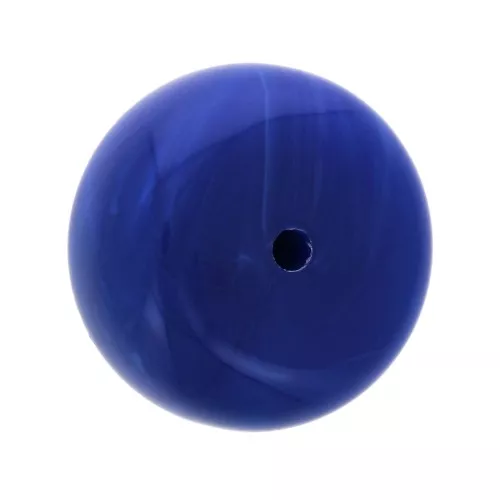 Cuenta arandela de resina opaca 14x8 mm - Bleu royal marbré x1