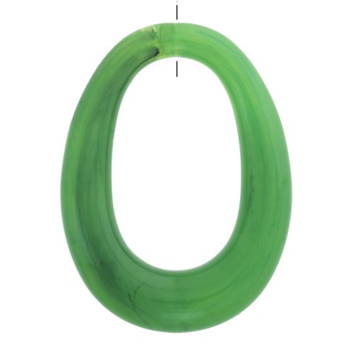 Colgante ovalecalada de resina opaca 44x33 mm - Vert marbré x1