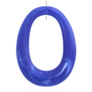 Colgante ovale évidé en résine opaque 44x33 mm - Bleu royal marbré x1|raw }}