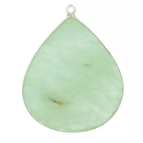 Colgante gota de piedra gema 39x31 mm - Plata 925 - Amazonite x1