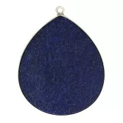 Colgante gota de piedra gema 39x31 mm - Plata 925 - Lapis lazuli x1
