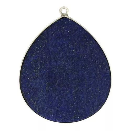 Colgante gota de piedra gema 39x31 mm - Plata 925 - Lapis lazuli x1