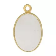 Colgante ovalado piedra gema18x11 mm Plata 925 Dorado con oro fino - Pierre de lune