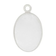 Colgante ovalado de piedra gema 18x11mm - Plata 925 - Pierre de lune x1