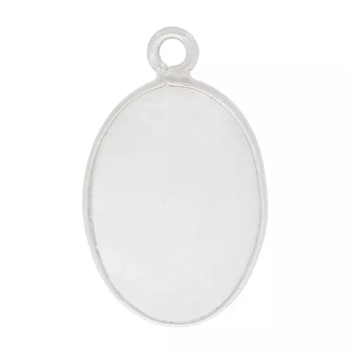 Colgante ovalado de piedra gema 18x11mm - Plata 925 - Pierre de lune x1
