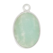 Colgante ovalado de piedra gema 18x11mm - Plata 925 - Amazonite x1|raw }}