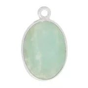 Colgante ovalado de piedra gema 18x11mm - Plata 925 - Amazonite x1