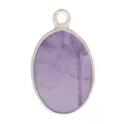 Colgante ovalado de piedra gema 18x11mm - Plata 925 - Amethyste x1