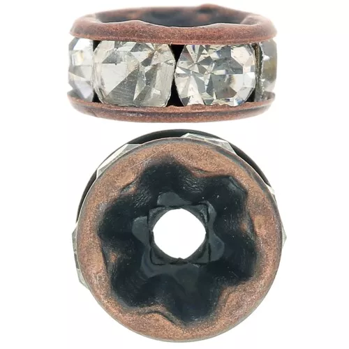Rondelle Strass 7.8 mm cobre antigo/Crystal x1