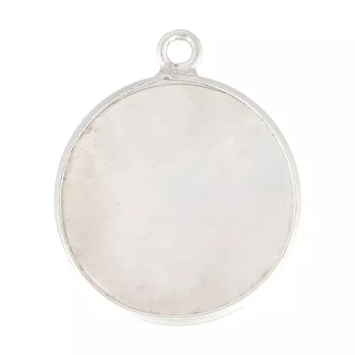 Colgante redondo de piedra gema 16 mm - de Plata 925- Pierre de lune x1