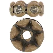 Rondelle Strass 7.8 mm bronce/Crystal  x1