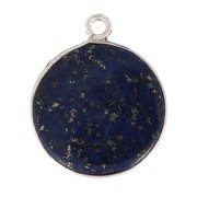 Colgante redondo de piedra gema 16 mm - de Plata 925- Lapis lazuli x1|raw }}
