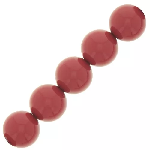 Cuentas nacaradas Preciosa Round Pearl Maxima - 5 mm - Cranberry x25