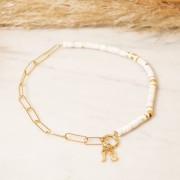 Dije letra alfabeto 13.5 mm con anilla cerrada - A - Dorado con oro fino x1