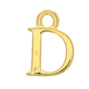 Dije letra alfabeto 13 mm con anilla cerrada - D - Dorado con oro fino x1