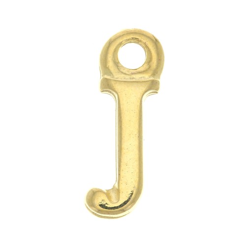 Dije letra alfabeto 13.5 mm con anilla cerrada - J - Dorado con oro fino x1