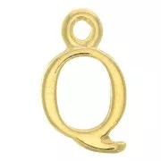 Dije letra alfabeto 15 mm con anilla cerrada - Q - Dorado con oro fino x1