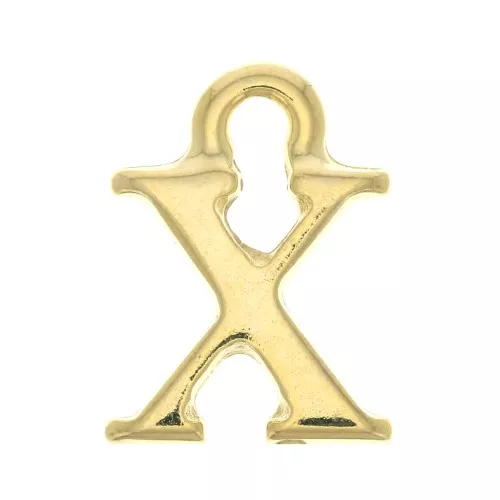 Dije letra alfabeto 13 mm con anilla - X - Dorado con oro fino x1