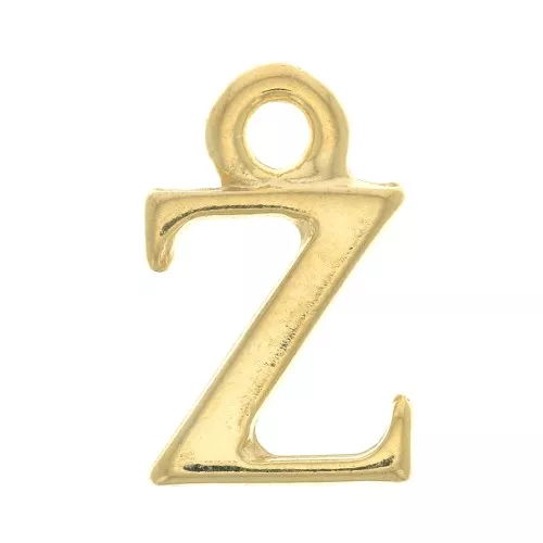 Dije letra alfabeto 13 mm con anilla cerrada - Z - Dorado con oro fino x1