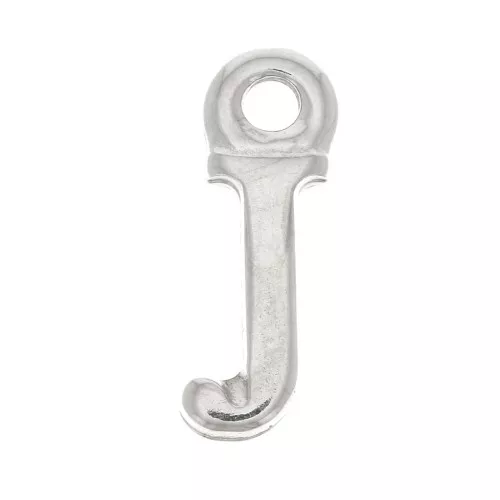 Dije letra alfabeto 13.5 mm con anilla cerrada - J - Rodiado x1