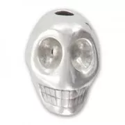 Calavera 18 mm Chapado Plateado envejecido x1