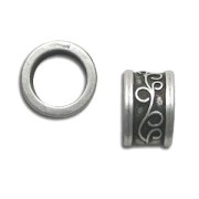 Cuenta pasante para Cordón 11 mm Chapado Plateado envejecido x1|raw }}