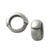 Cuenta pasante para cuero Regaliz 15x8 mm Chapado Plateado envejecido|raw }}