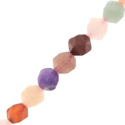 Cuentas hexagonales 8x7 mm - mix de piedras gemas - Multicolore x38cm|raw }}