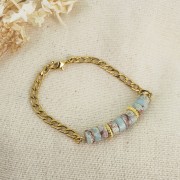 Perles rondelles Heishi - Régalite teñida 6x3 mm - Azul claro x20