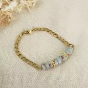 Cuentas arandalas Heishi - Regalita tintada 6x3 mm - Azul x20