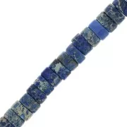 Perles Heishi rondelles - Régalite teintée 6x3 mm - Bleu foncé x20
