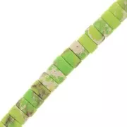 Cuentas arandelas Heishi - Regalite teñida 6x3 mm - Verde claro x20