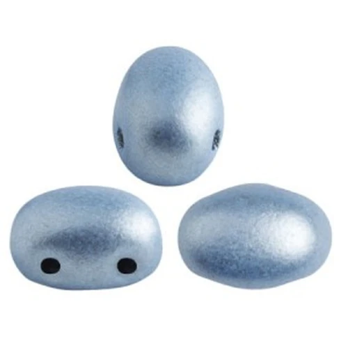 Cuentas de vidrio Samos® por Puca® 7x5 mm Light Blue Metallic Mat x10g