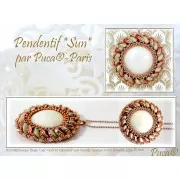 Cabuchón redondo de vidrio por Puca® 25 mm Green Turquoise Metallic Mat x1