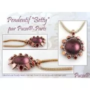 Cabuchón redondo de vidrio por Puca® 25 mm Green Turquoise Metallic Mat x1