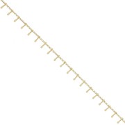 Cadena de fantasía brazalete y barras 6.3 mm - Acero inoxidable 304L  Dorado x1m