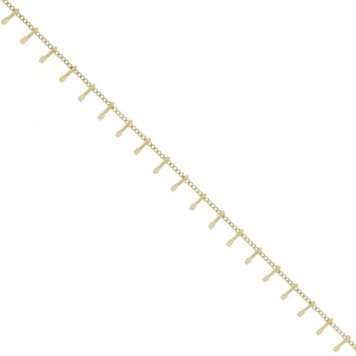 Cadena de fantasía brazalete y barras 6.3 mm - Acero inoxidable 304L Dorado x1m