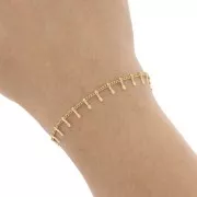 Cadena de fantasía brazalete y barras 6.3 mm - Acero inoxidable 304L  Dorado x1m