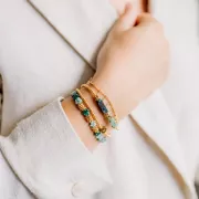 Cadena de fantasía brazalete y barras 6.3 mm - Acero inoxidable 304L  Dorado x1m