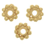 Cuentas arandelas forma flor 10 mm - Dorado con oro fino x6|raw }}
