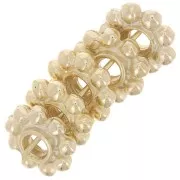 Cuentas arandelas forma flor 10 mm - Dorado con oro fino x6