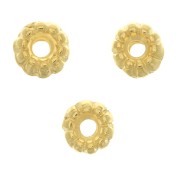 Cuentas arandelas 5 mm - Dorado con oro fino x5