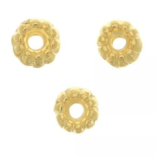 Cuentas arandelas 5 mm - Dorado con oro fino x5
