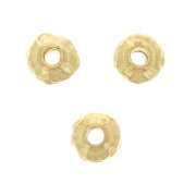 Cuentas arandelas irregulares 5 mm - Dorado con oro fino x5