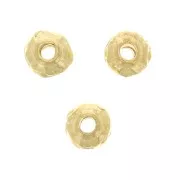 Cuentas arandelas irregulares 5 mm - Dorado con oro fino x5