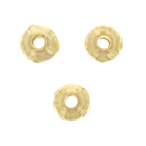 Cuentas arandelas irregulares 5 mm - Dorado con oro fino x5
