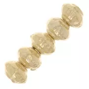 Cuentas arandelas irregulares 5 mm - Dorado con oro fino x5